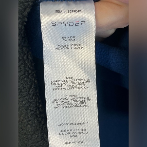 Spyder Men's Half-Zip Outbound Sweatshirt in Blue Size M - Picture 3 of 6